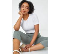 Roman Women's Petite Cropped Stretch Trouser in Khaki | Size: 8 Roman Khaki 8