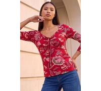 Roman Women's Petite Drawstring Top in Red | Size: 14