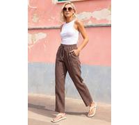 Roman Women's Petite Drawstring Trousers in Chocolate | Size: 16