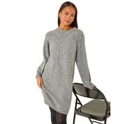 Roman Women's Petite Embellished Faux Pearl Knit Dress in Grey | Size: 16 Roman Grey 16