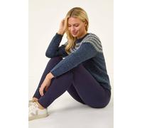 Roman Petite Stretch Shaped Leggings for Women UK - Ladies Everyday Autumn Winter Comfy Soft Evening Vacation Work Party Night Out - Petite Navy - Size 18