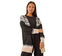 Roman Women's Petite Fairisle Knit Cardigan in Black | Size: 12 Roman Black 12