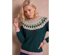 Roman Women's Petite Fairisle Knit Jumper in Dark Green | Size: 10 Roman Dark Green 10