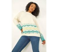 Petite Fairisle Knit Jumper Roman Ivory 14