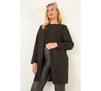 Roman Women's Petite Faux Suede Jacket in Black | Size: 14 Roman Black 14