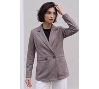 Roman Women's Petite Faux Suede Jacket in Taupe | Size: 8