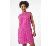 Roman Petite Floral Embroidered Shift Dress In Magenta Magenta 18