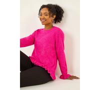 Roman Women's Petite Flute Hem Knit Jumper in Pink | Size: 14