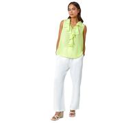 Roman Originals Women Frill Front Vest Top Ladies Ruffle Blouse Summer Spring Special Occasion Evening Holiday Cruise Cocktail Party Short Long Sleeve Sleeveless V-Neck - Petite Lime - Size 18