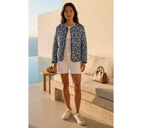Roman Women's Petite Geo Quilted Puffer Jacket in Navy | Size: 12 Roman Navy 12