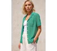 Roman Women's Petite Geometric Buttoned Blouse in Green | Size: 14 Roman Green 14