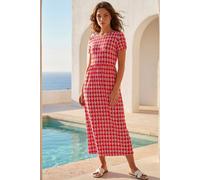 Roman Women's Petite Geometric Spot Pocket Midi Dress in Red | Size: 18 Roman Red 18