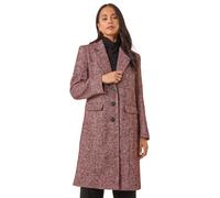 Roman Women's Petite Herringbone Smart Coat in Red | Size: 16 Roman Red 16
