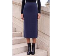 Roman Women's Petite Knit A-Line Skirt in Navy | Size: 10