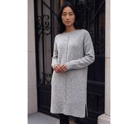 Roman Women's Petite Knitted Pintuck Shift Dress in Grey | Size: 14