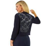 Roman Petite Lace Back Bolero Cardigan In Navy Navy 14