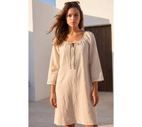 Roman Petite Lace Trim Dress for Women UK - Ladies Everyday Holiday Spring Summer Round Neckline Comfy Soft Evening Vacation Work Party - Petite Stone - Size 16