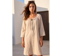 Roman Petite Lace Trim Dress for Women UK - Ladies Everyday Holiday Spring Summer Round Neckline Comfy Soft Evening Vacation Work Party - Petite Stone - Size 16
