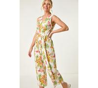 Petite Leaf Border Print Jumpsuit Roman Ivory 18