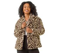Roman Women's Petite Leopard Fur Coat in Beige | Size: 18 Roman Beige 18
