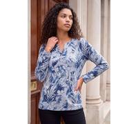 Roman Women's Petite Marl Jersey Top in Navy | Size: 18 Roman Navy 18