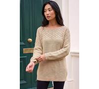 Petite Metallic Contrast Knit Jumper Roman Stone 14