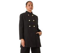 Petite Military Buttoned Coat Roman Black 18