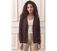 Petite Plain Stretch Cardigan Roman Chocolate 16