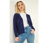 Roman Petite Plain Stretch Cardigan for Women UK - Ladies Autumn Everyday Winter Holiday Edge to Edge Comfy Long Sleeve Soft Thin Knit Jumper Desk to Dinner Sweaters - Navy - Size 14
