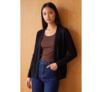 Roman Petite Plain Stretch Cardigan for Women UK - Ladies Autumn Everyday Winter Holiday Edge to Edge Comfy Long Sleeve Soft Thin Knit Jumper Desk to Dinner Sweaters - Black - Size 8