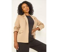 Roman Women's Petite Pocket Detail Stretch Blazer in Stone | Size: 14