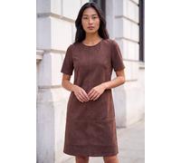 Roman Women's Petite Premium Stretch Suede Shift Dress in Chocolate | Size: 10 Roman Chocolate 10