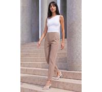 Roman Women's Petite Premium Stretch Twill Trouser in Stone | Size: 14