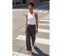 Roman Women's Petite Pull On Woven Trouser in Dark Grey | Size: 12