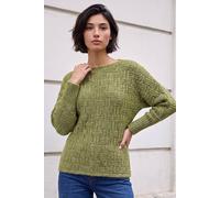 Roman Women's Petite Relaxed Batwing Jumper in Green | Size: Large