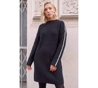 Roman Women's Petite Ribbed Knitted Dress in Black | Size: 14