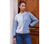 Roman Women's Petite Sequin Colour Block Jumper in Blue | Size: 16 Roman Blue 16