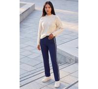 Roman Women's Petite Side Stripe Ponte Trouser in Navy | Size: 8