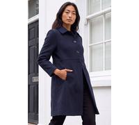 Roman Women's Petite Single Breasted Pocket Coat in Navy | Size: 18