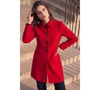Roman Women's Petite Single Breasted Pocket Coat in Red | Size: 14