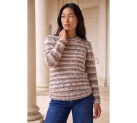 Roman Women's Petite Space Dye Curved Hem Jumper in Chocolate | Size: 12 Roman Chocolate 12