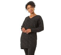 Roman Women's Petite Sparkle V-Neck Knit Jumper in Black | Size: 18 Roman Black 18