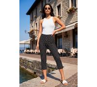 Roman Women's Petite Spot Print Bengaline Crop Trouser in Black | Size: 14 Roman Black 14