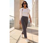 Roman Women's Petite Straight Leg Ponte Stretch Trouser in Dark Grey | Size: 8