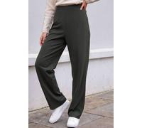 Roman Women's Petite Straight Leg Ponte Stretch Trouser in Khaki | Size: 12