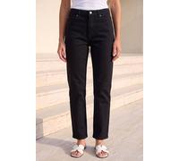 Roman Stretch Straight Leg Jeans for Women UK - Ladies Cotton Denim Trousers Stretchy Office Work Casual Smart High Rise Elasticated Waist Regular Cut Pants - Black - Size 8