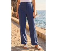 Roman Women's Petite Stripe Bengaline Stretch Trouser in Blue | Size: 14