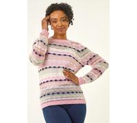 Petite Stripe Knitted Jumper Roman Light Pink 18