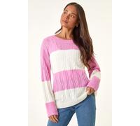 Roman Women's Petite Stripe Knitted Jumper in Pink | Size: 16 Roman Pink 16