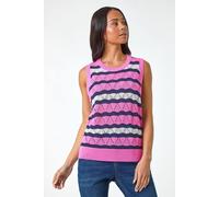 Roman Petite Stripe Knitted Vest In Pink Pink 16